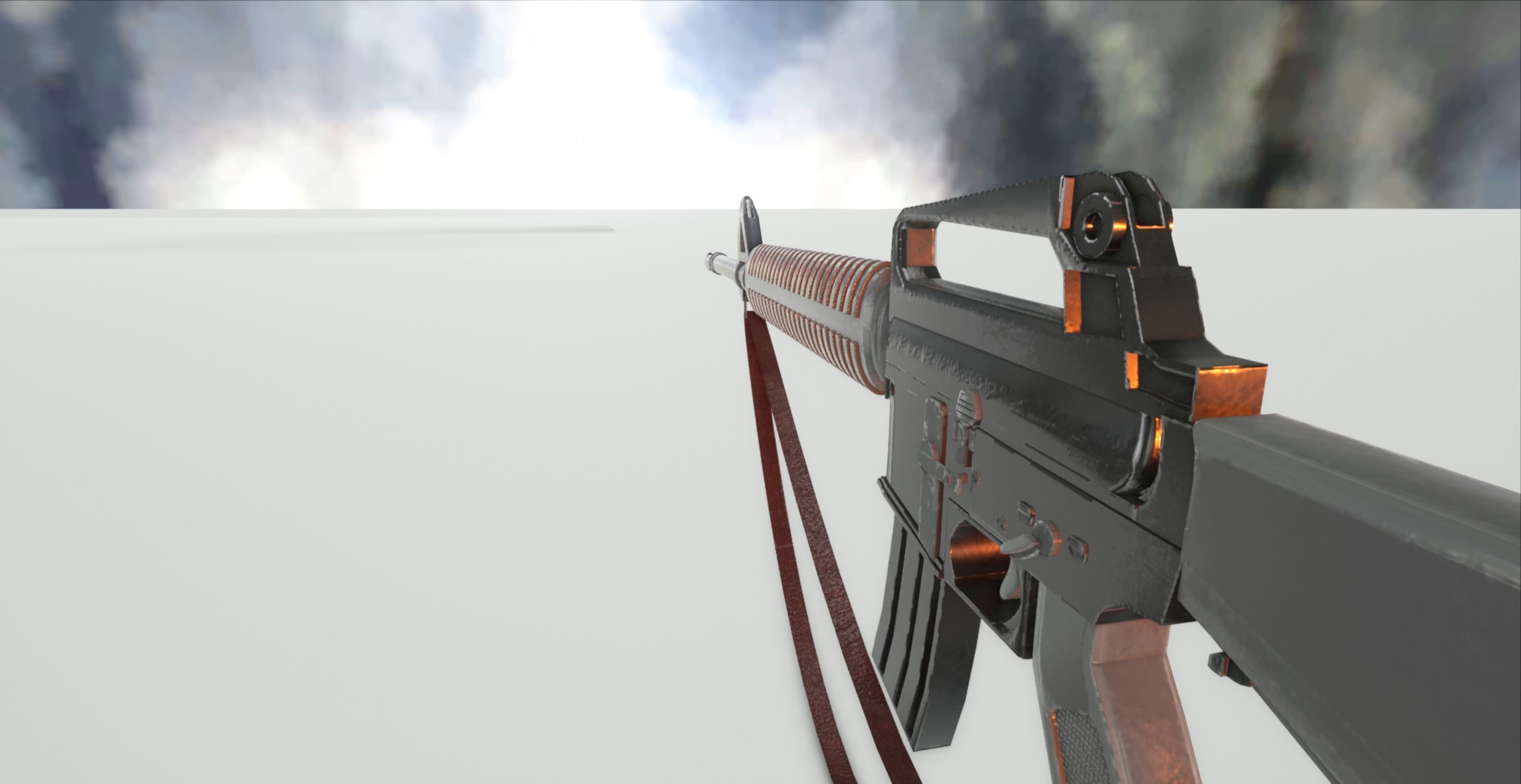 M16 Assault Rifle Low-poly 3D model_3