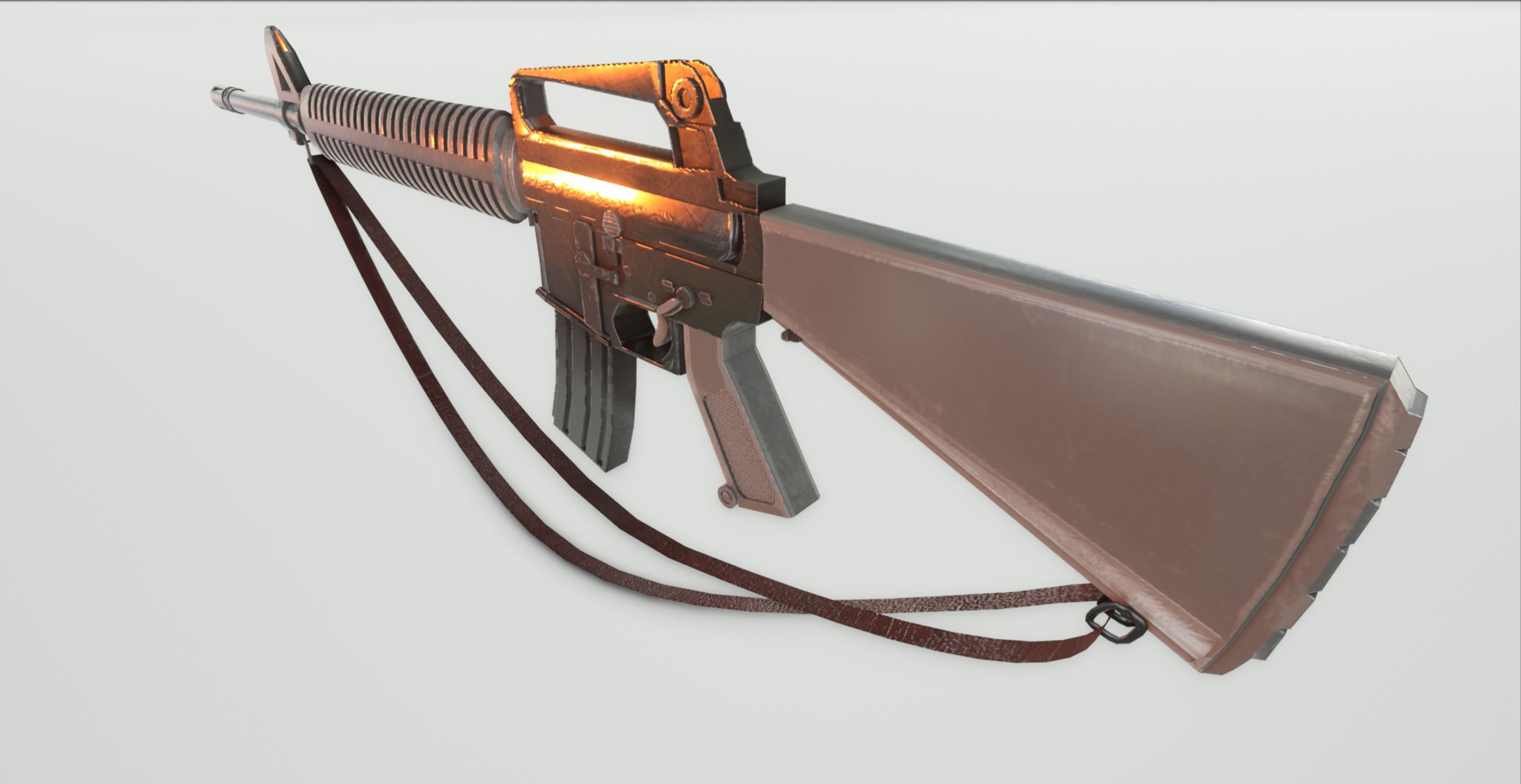 M16 Assault Rifle Low-poly 3D model_2