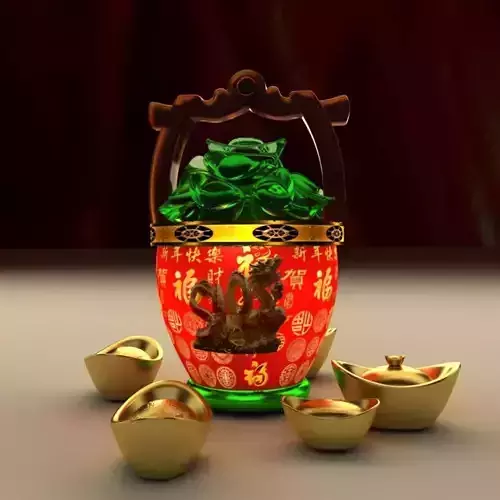 Chinese gold ingot bucket