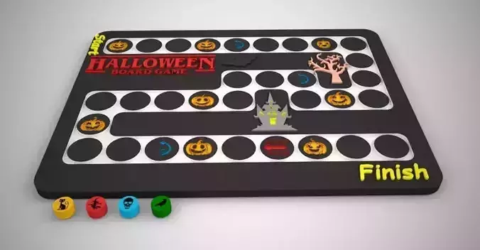Halloween Board Game Low-poly 3D model