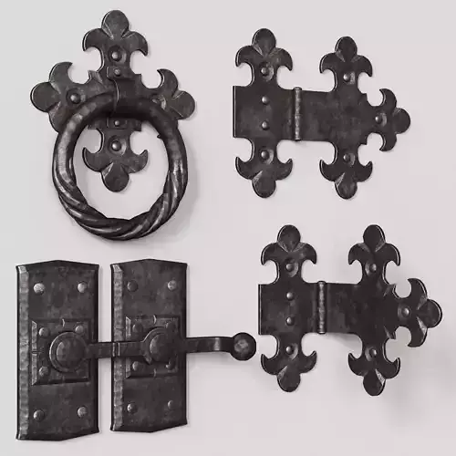 Wrought iron door parts 3D model