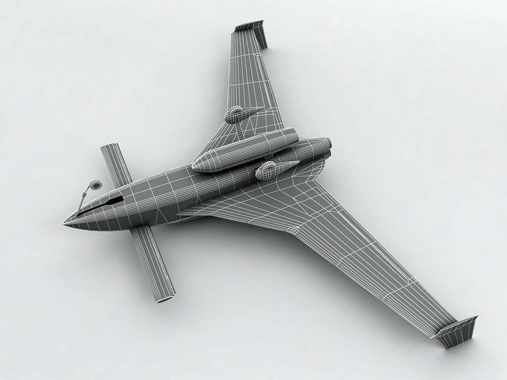 Long-EZ Rocket Racer Aircraft Low-poly 3D model_3