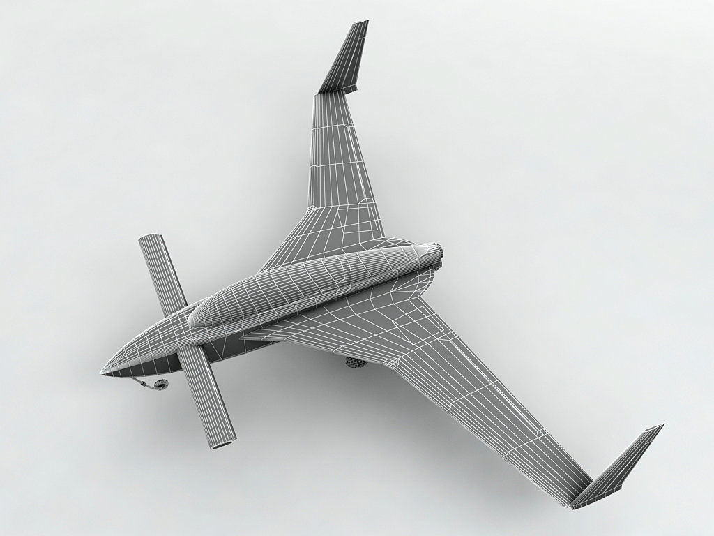 Long-EZ Rocket Racer Aircraft Low-poly 3D model_2