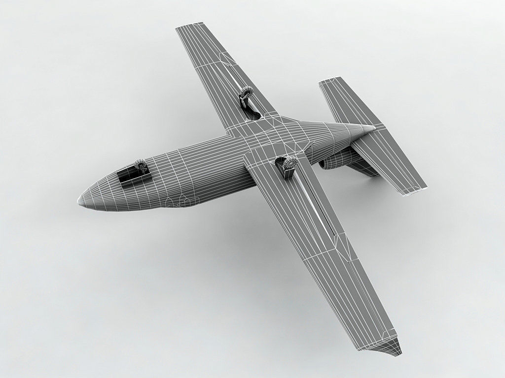 Piper Jet Aircraft Low-poly 3D model_3