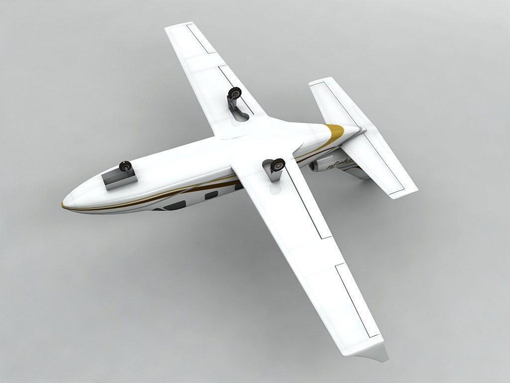 Piper Jet Aircraft Low-poly 3D model_1