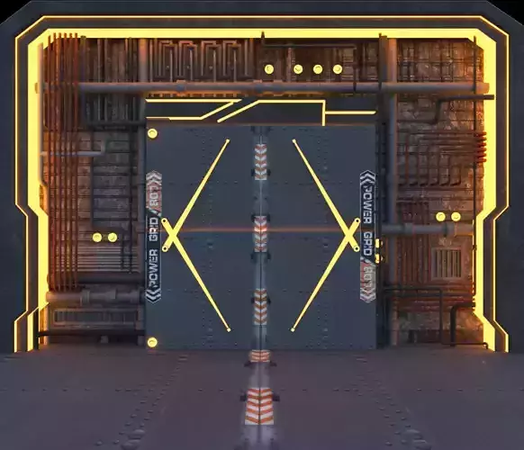 Futuristic animated door