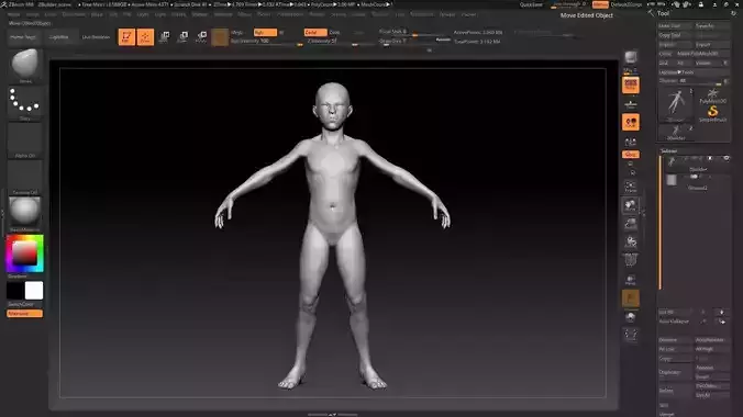 asian kid boy 3D model 2