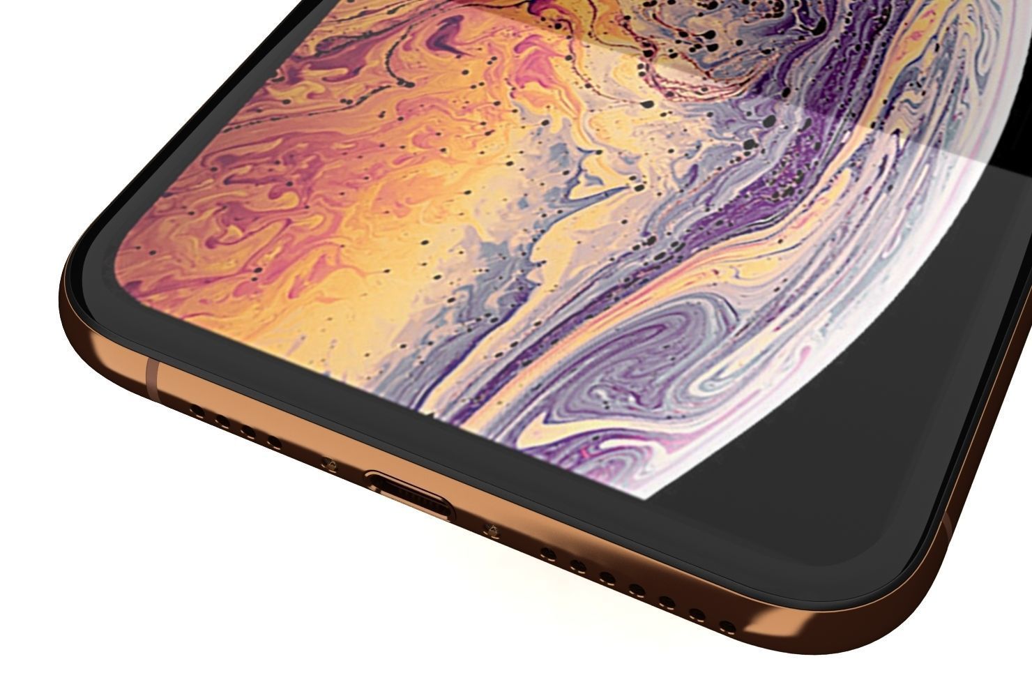 Apple iPhone XS Max Gold Low-poly 3D model_9
