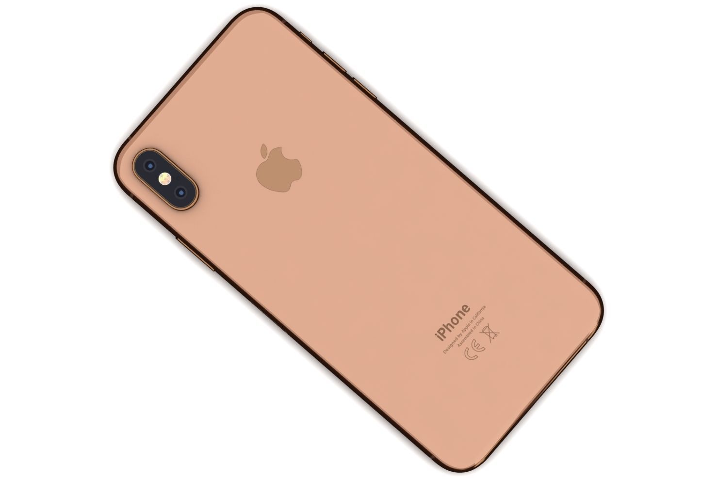 Apple iPhone XS Max Gold Low-poly 3D model_14