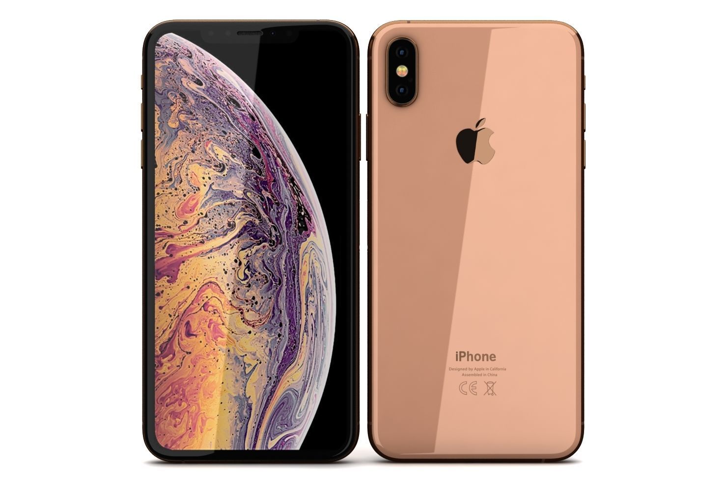 Apple iPhone XS Max Gold Low-poly 3D model_1