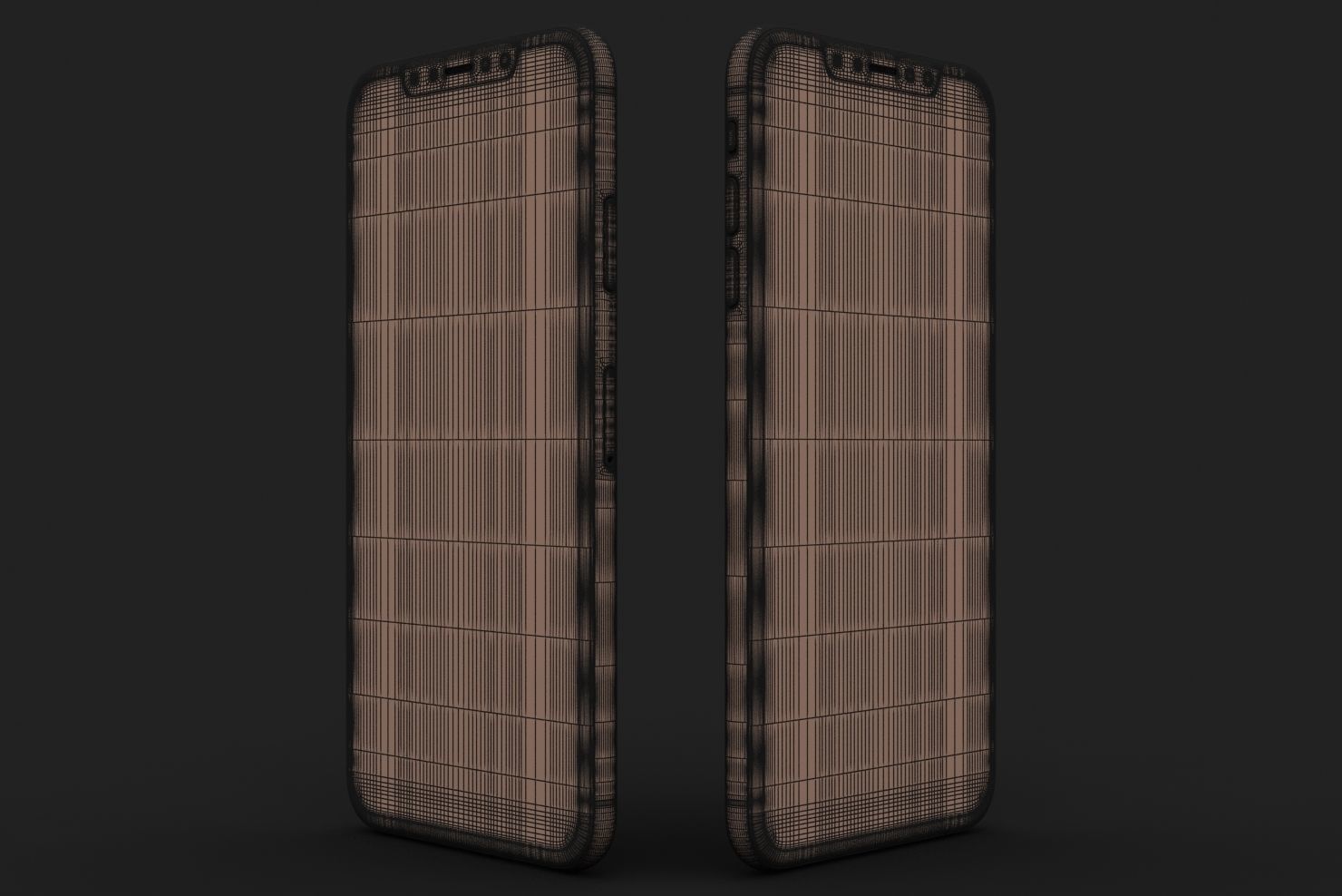 Apple iPhone XS Max Gold Low-poly 3D model_26