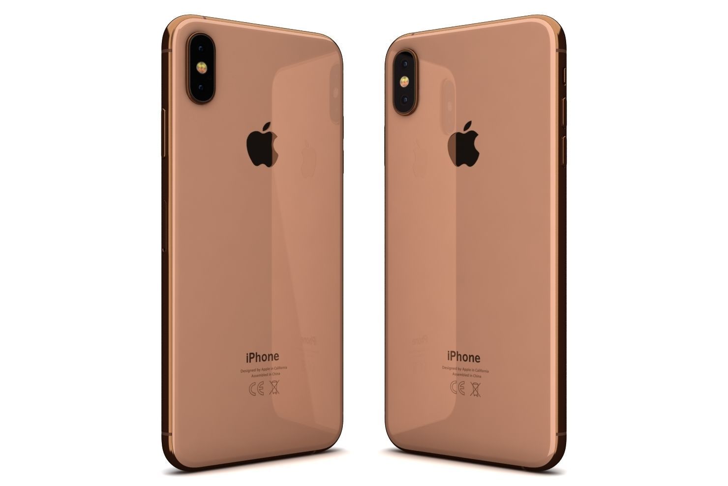 Apple iPhone XS Max Gold Low-poly 3D model_4