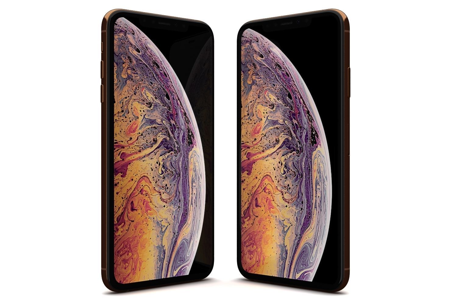 Apple iPhone XS Max Gold Low-poly 3D model_3