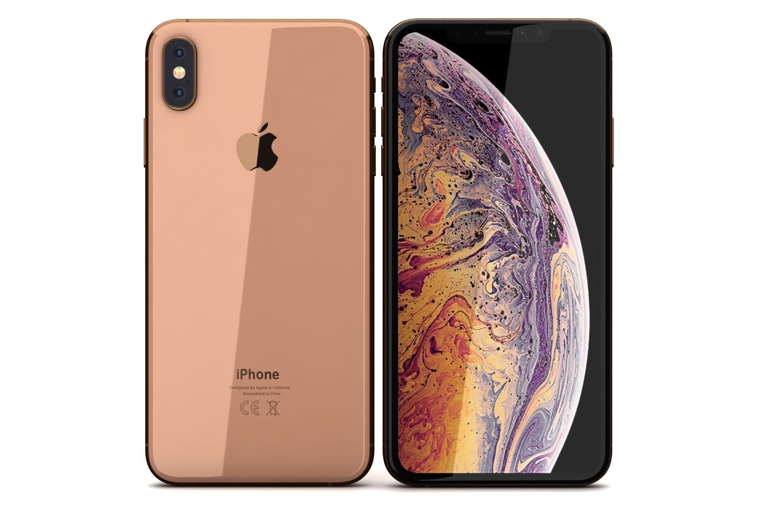 Apple iPhone XS Max Gold Low-poly 3D model_2