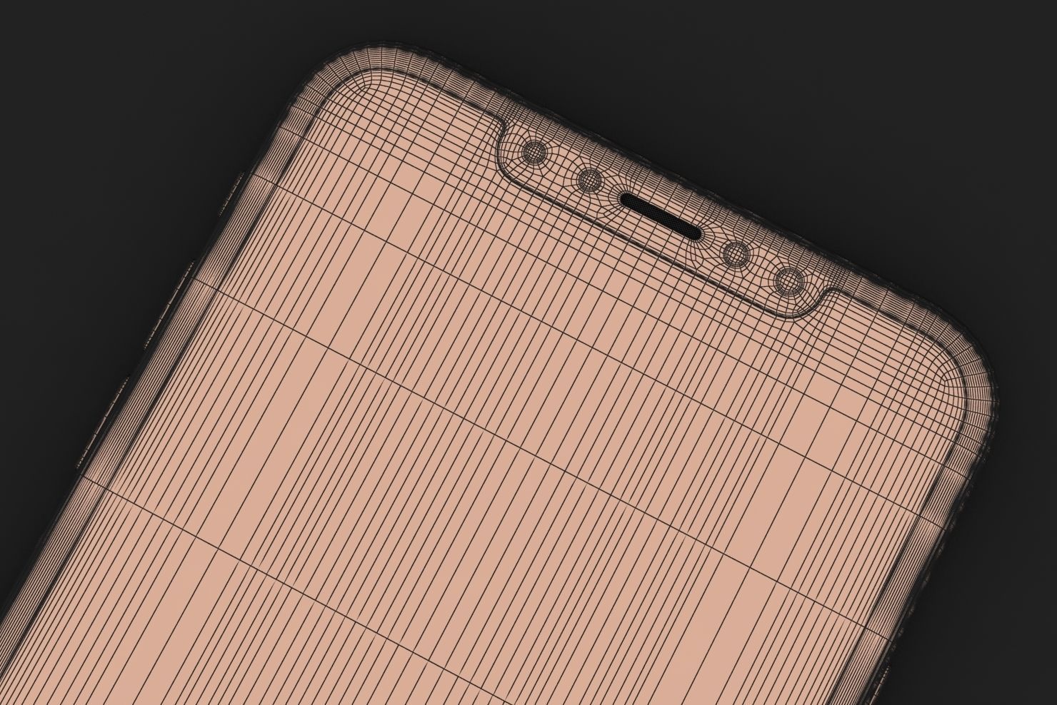 Apple iPhone XS Max Gold Low-poly 3D model_38