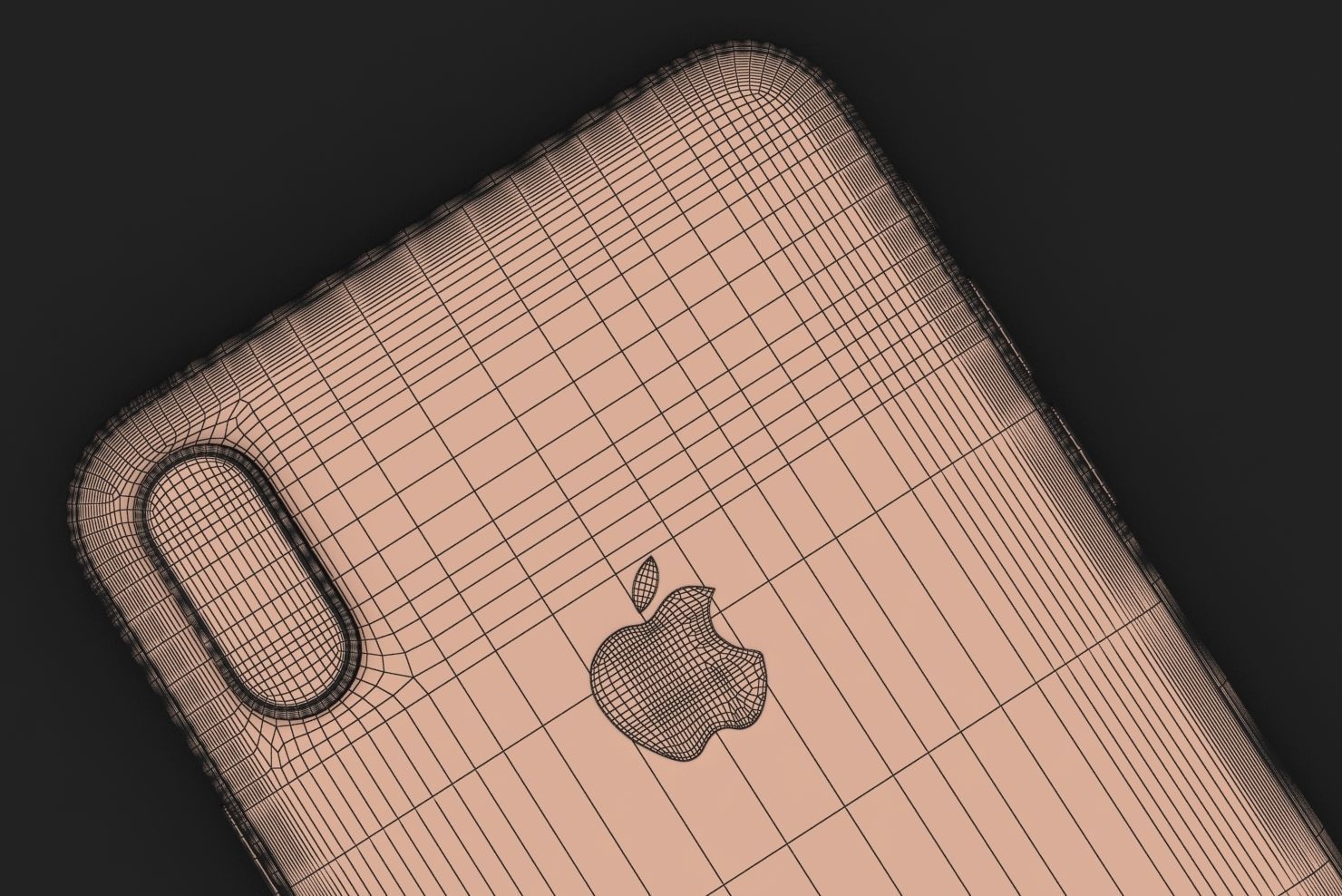 Apple iPhone XS Max Gold Low-poly 3D model_41