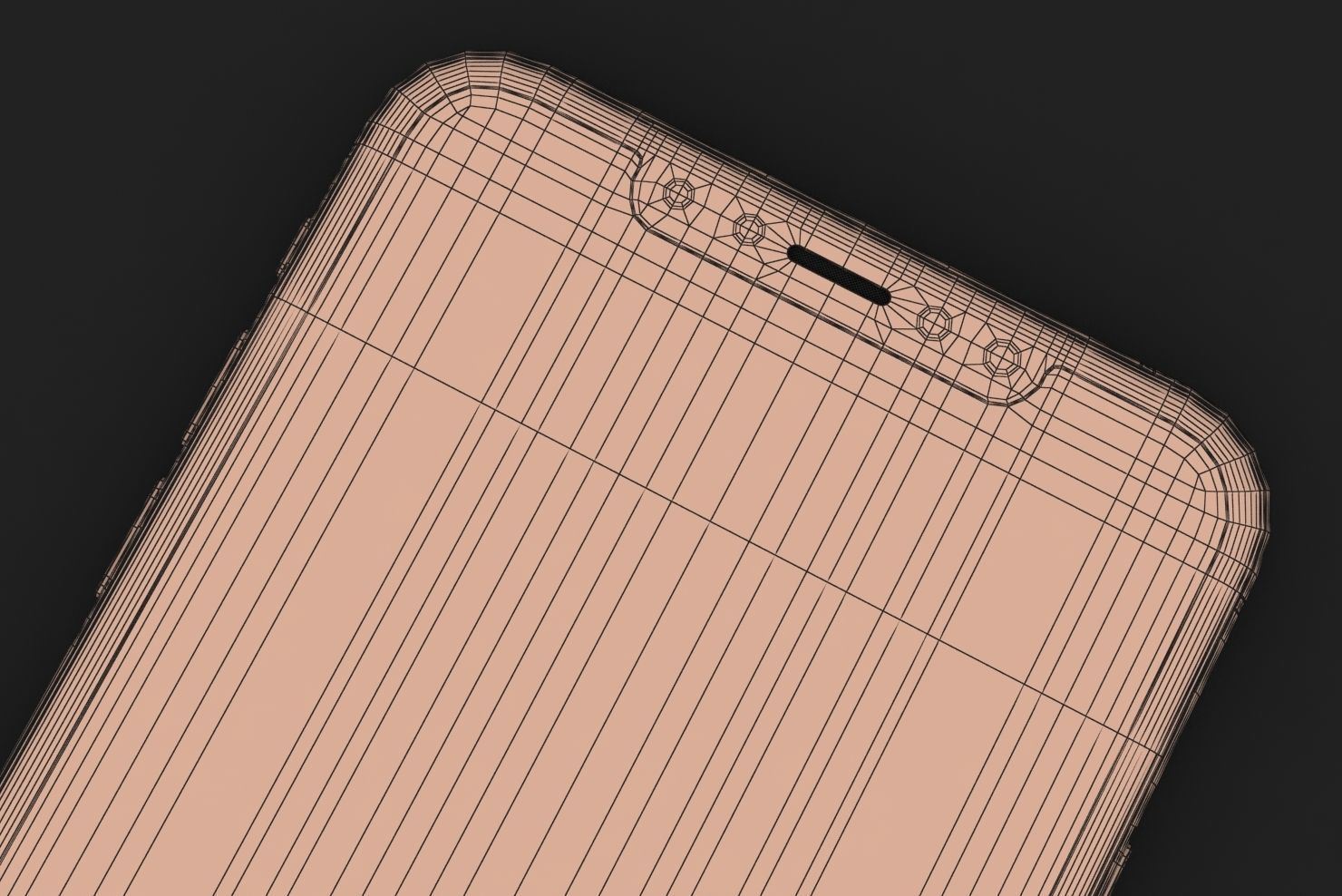 Apple iPhone XS Max Gold Low-poly 3D model_39