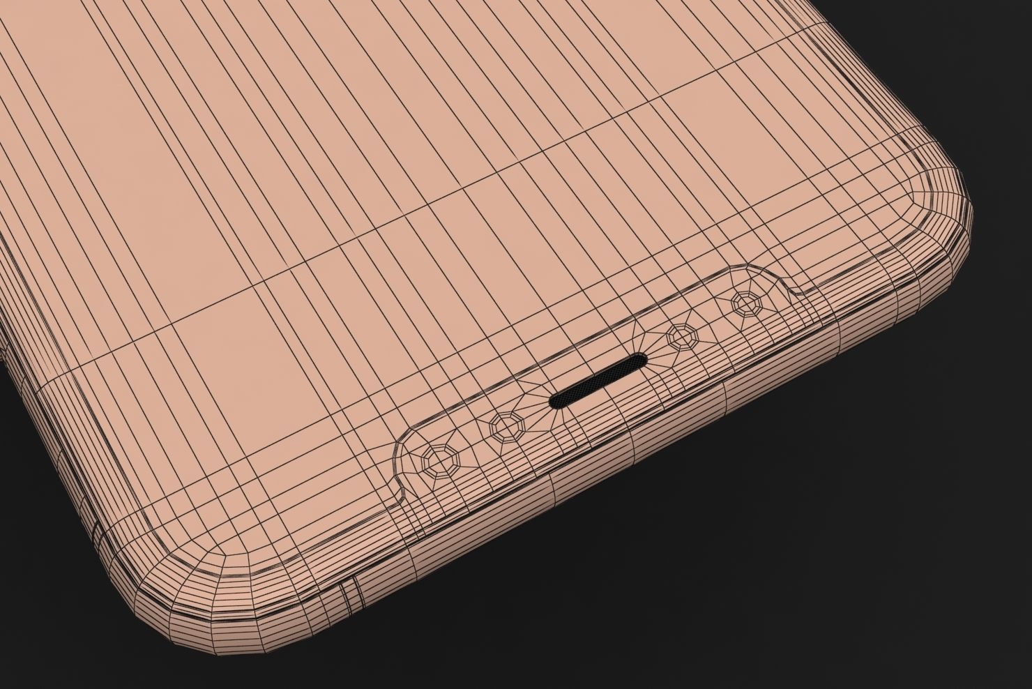 Apple iPhone XS Max Gold Low-poly 3D model_36