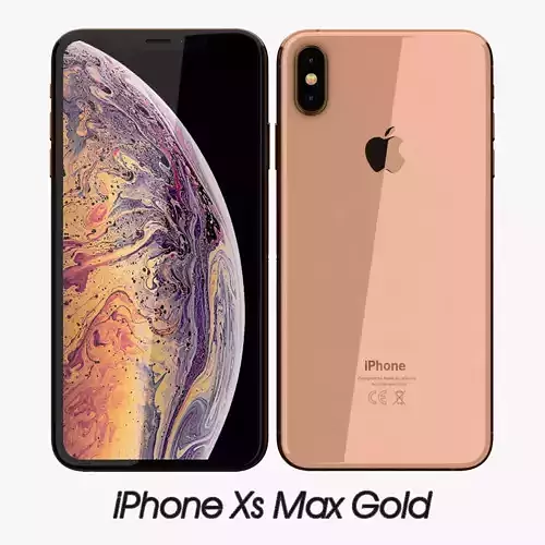 Apple iPhone XS Max Gold Low-poly 3D model