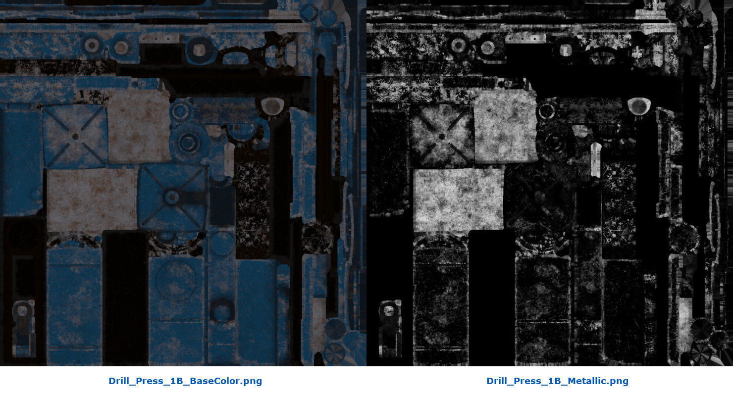 Drill Press 1B Low-poly 3D model_7