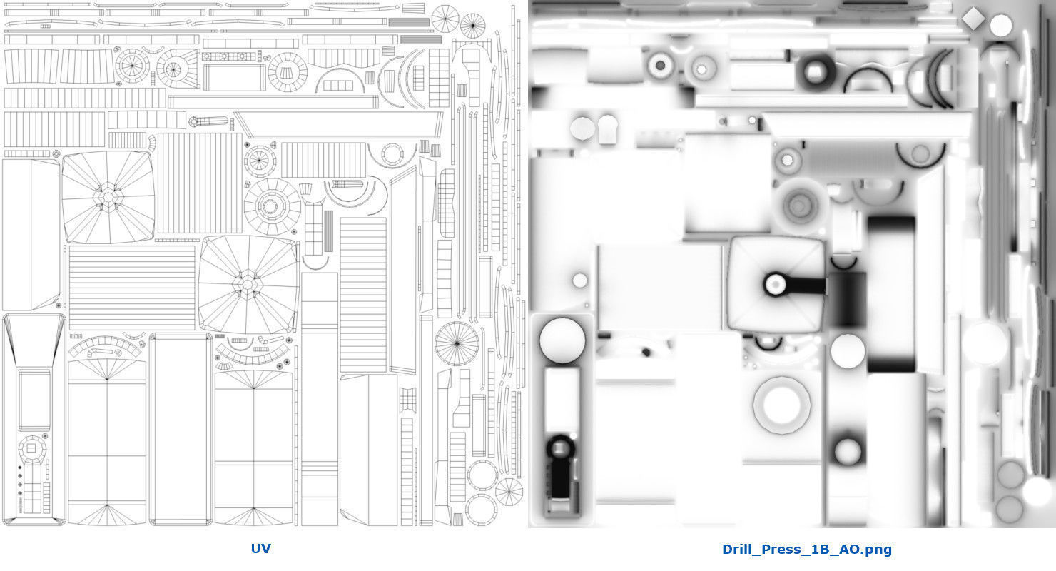 Drill Press 1B Low-poly 3D model_6