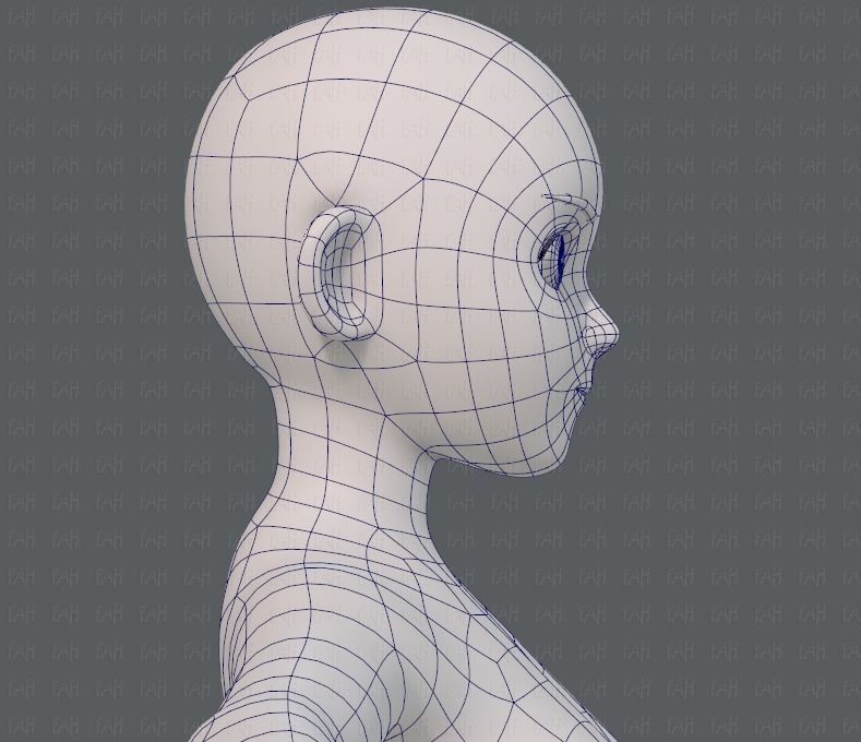 Base mesh girl characterV06 Low-poly 3D model_27