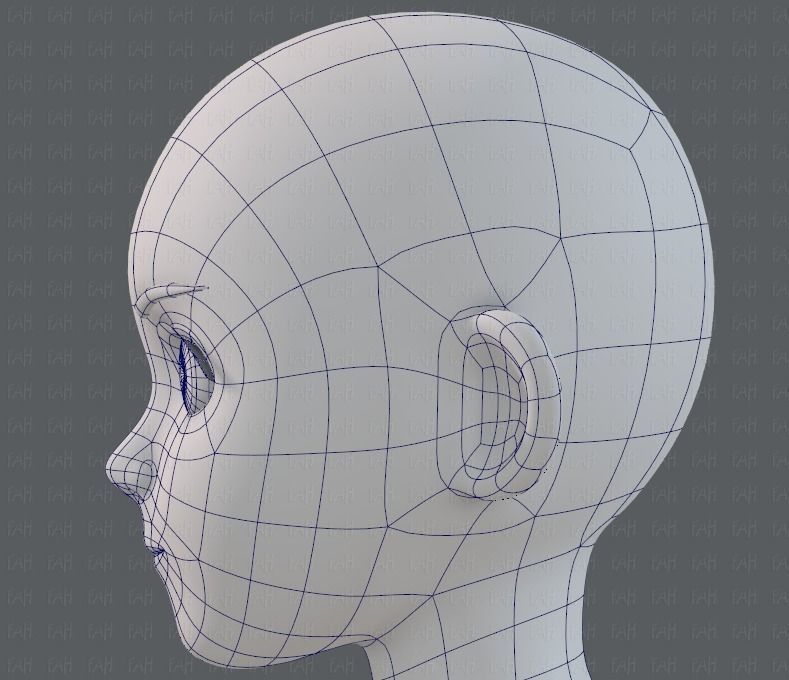 Base mesh girl characterV06 Low-poly 3D model_40