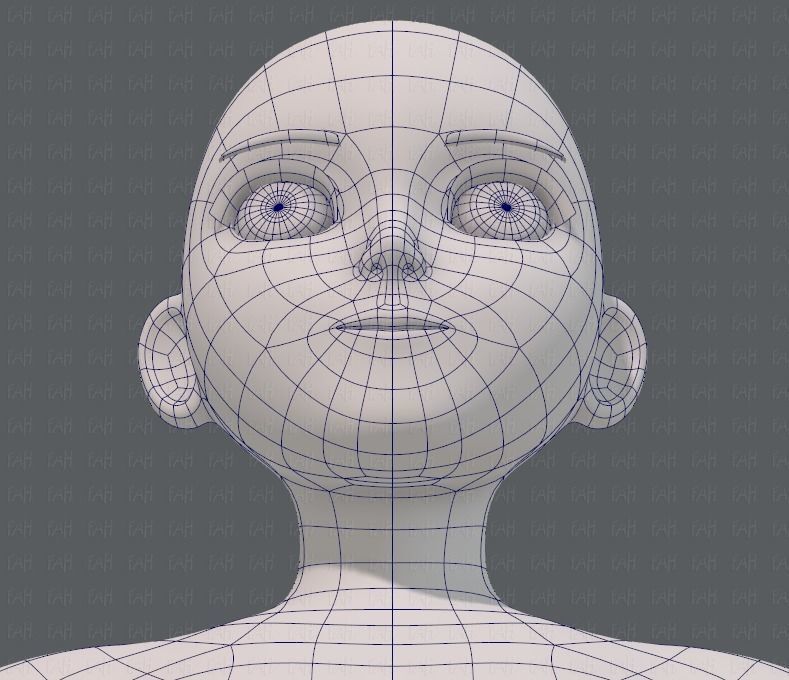 Base mesh girl characterV06 Low-poly 3D model_42
