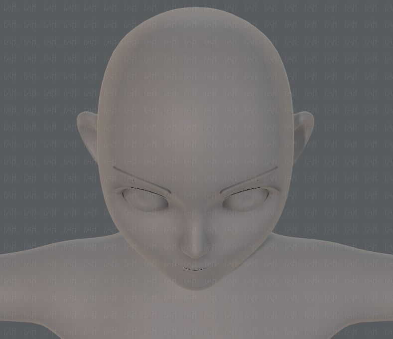 Base mesh girl characterV06 Low-poly 3D model_43