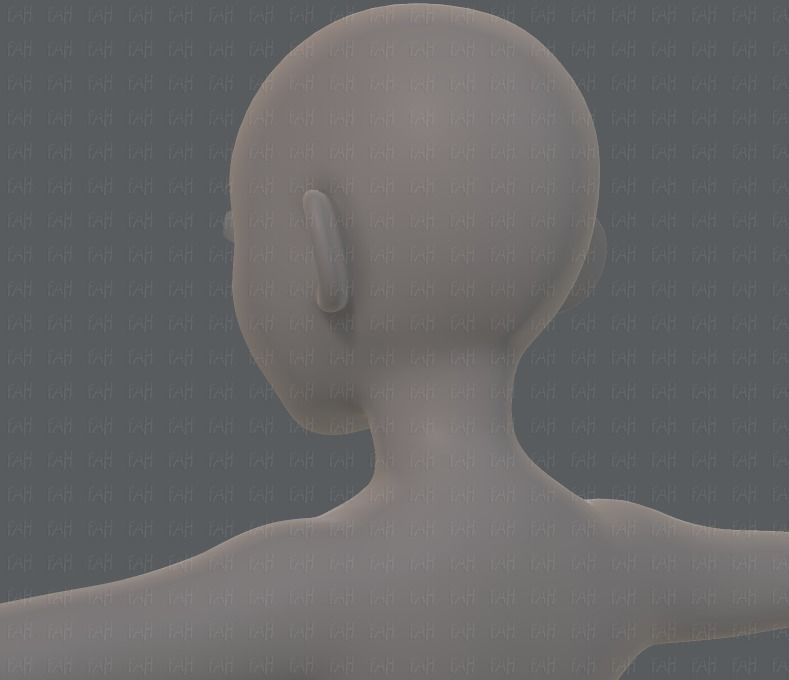 Base mesh girl characterV06 Low-poly 3D model_22