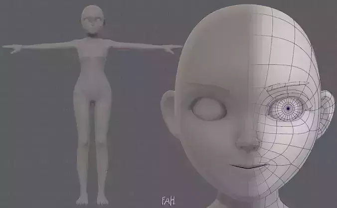 Base mesh girl characterV06