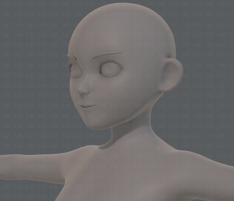 Base mesh girl characterV06 Low-poly 3D model_24