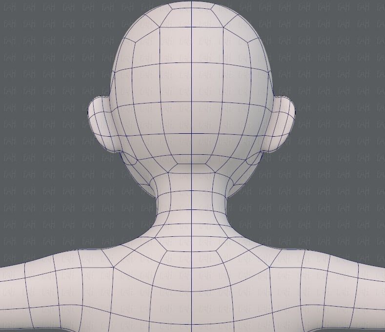 Base mesh girl characterV06 Low-poly 3D model_29