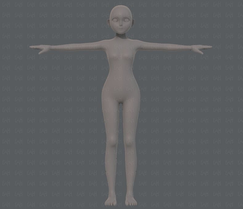 Base mesh girl characterV06 Low-poly 3D model_1