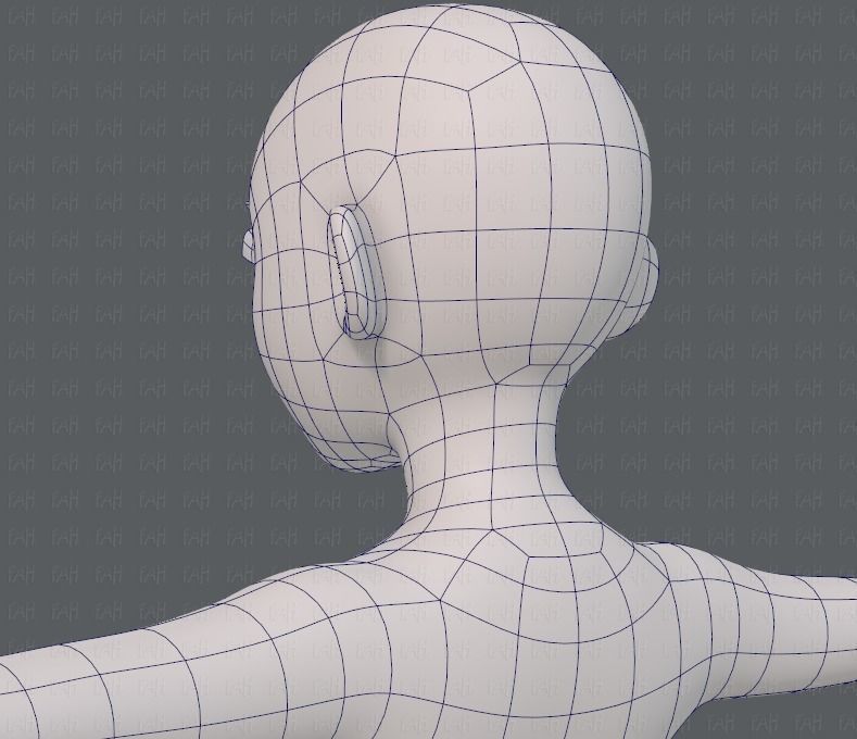 Base mesh girl characterV06 Low-poly 3D model_30