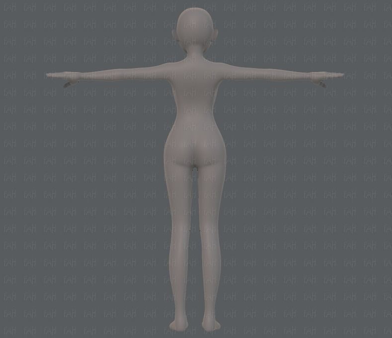 Base mesh girl characterV06 Low-poly 3D model_5