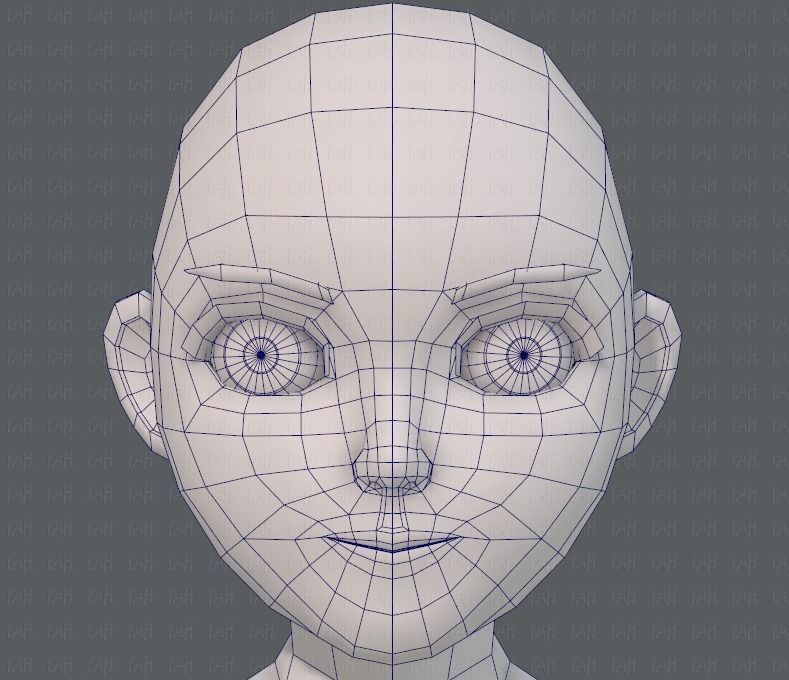 Base mesh girl characterV06 Low-poly 3D model_36