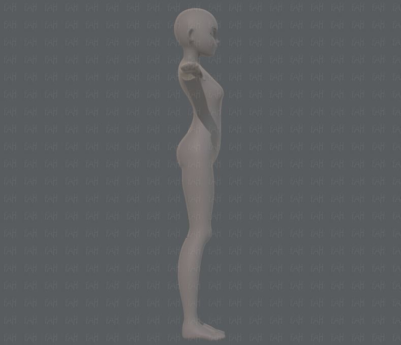 Base mesh girl characterV06 Low-poly 3D model_3