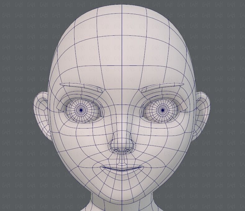 Base mesh girl characterV06 Low-poly 3D model_34