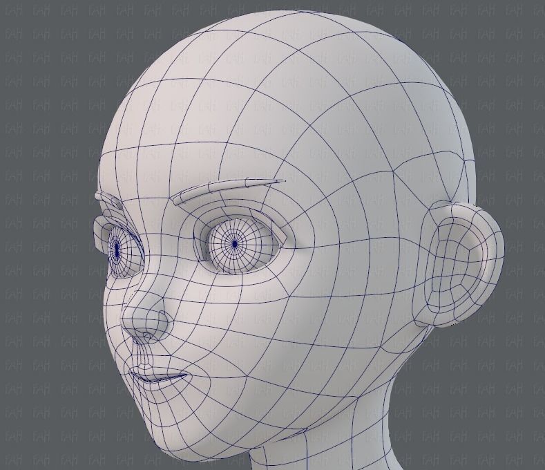 Base mesh girl characterV06 Low-poly 3D model_38