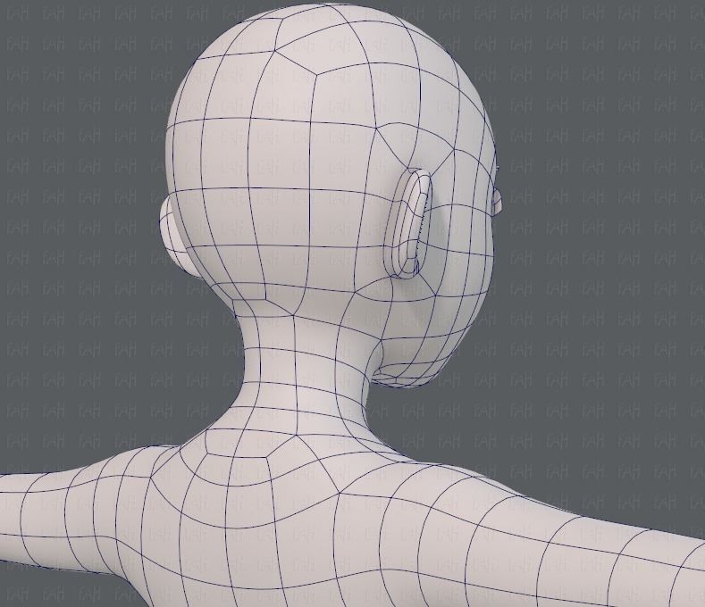 Base mesh girl characterV06 Low-poly 3D model_28