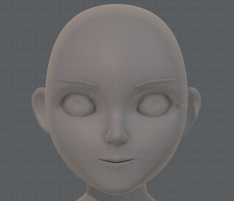 Base mesh girl characterV06 Low-poly 3D model_33