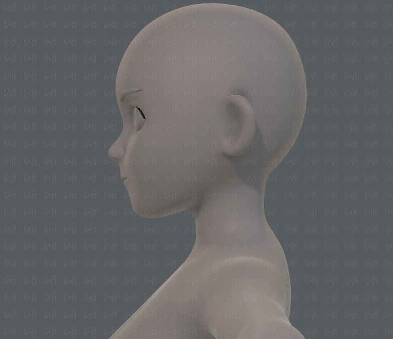 Base mesh girl characterV06 Low-poly 3D model_23