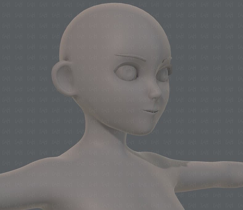 Base mesh girl characterV06 Low-poly 3D model_18
