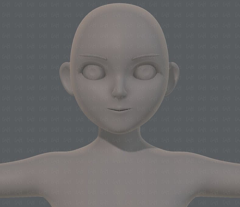 Base mesh girl characterV06 Low-poly 3D model_17