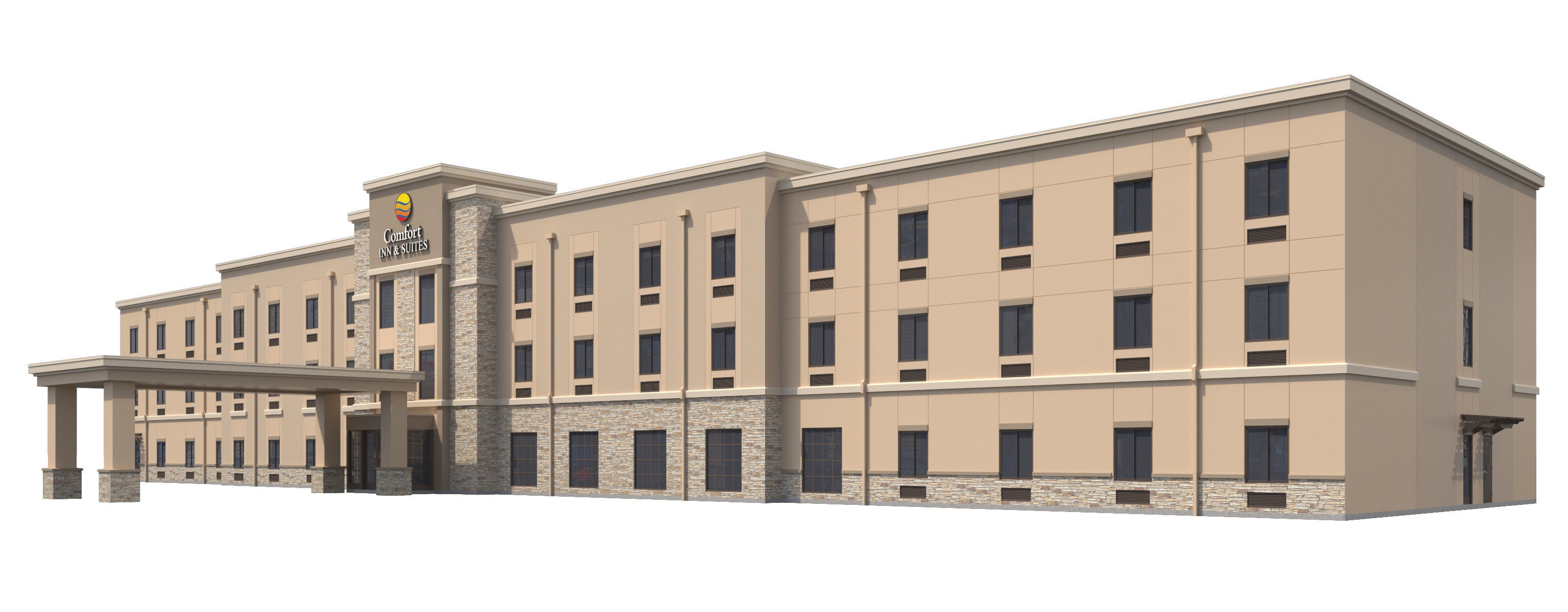 Commercial Building-026 Comfort Inn and Suites Hotel 3D model_2
