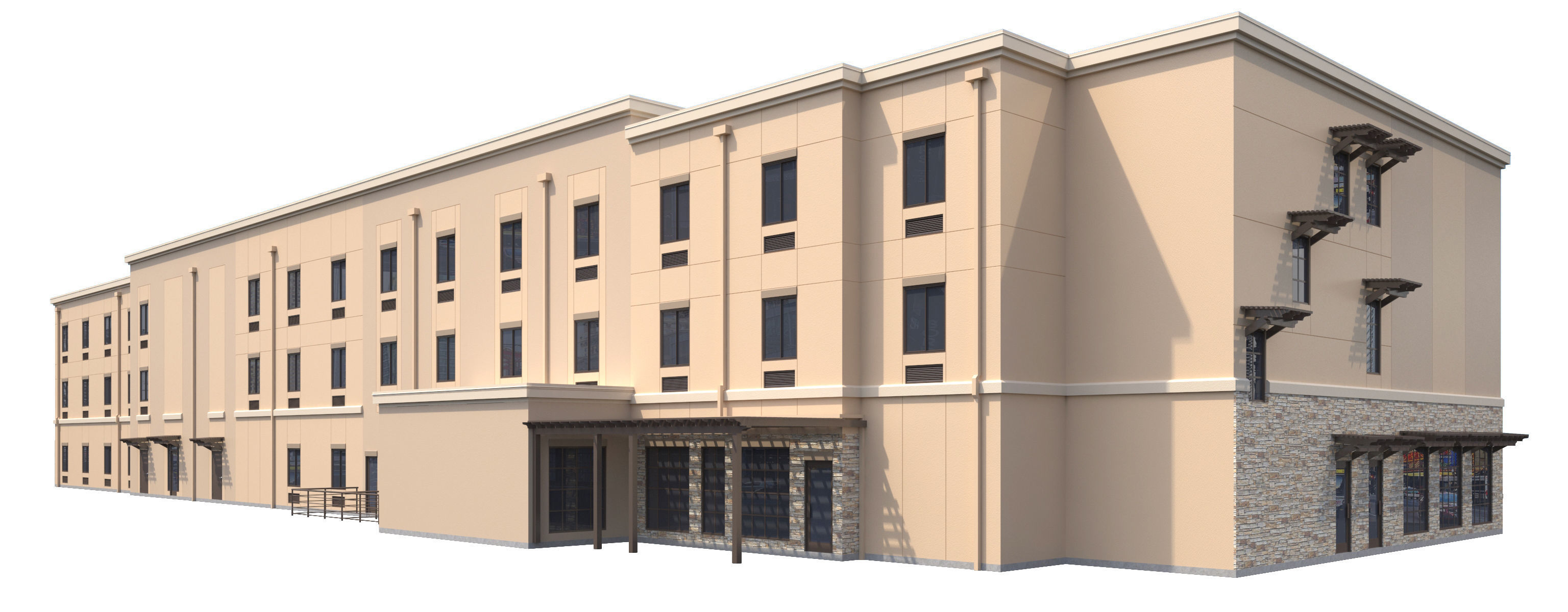 Commercial Building-026 Comfort Inn and Suites Hotel 3D model_4