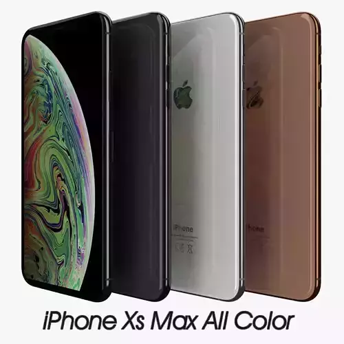 Apple iPhone XS Max All Color Low-poly 3D model