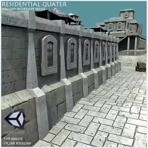 Ancient Houses Furnished Low-poly 3D model