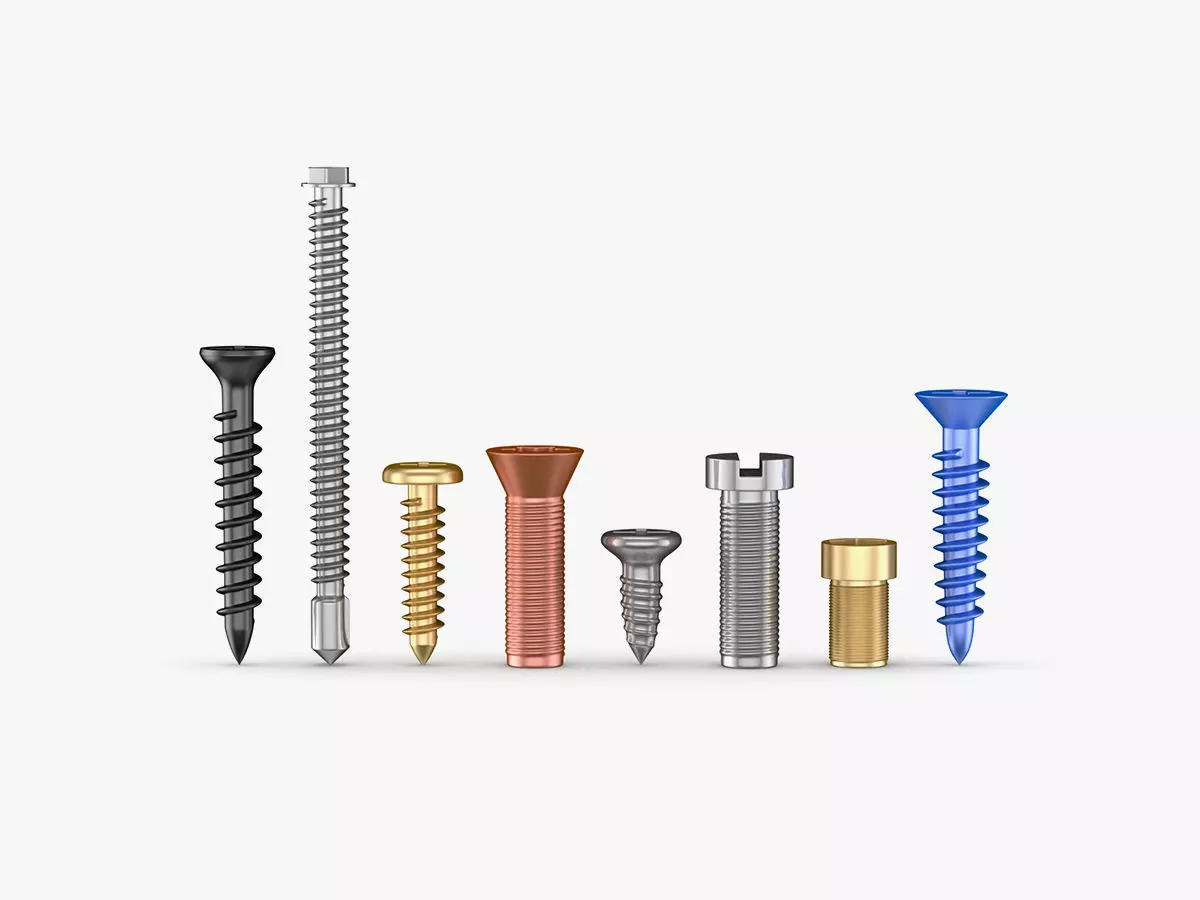 Screws Collection 7 Types 3D model_0